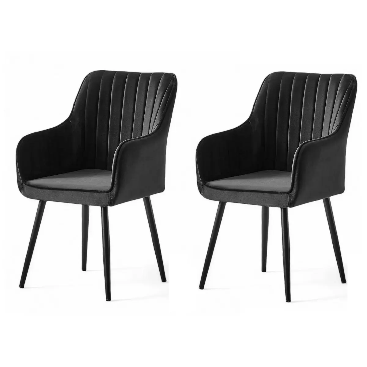 Sada jídelních židlí Nova Black and Black, 2 ks