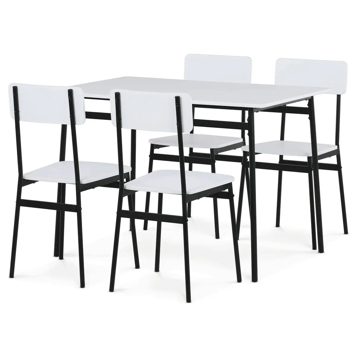 Jídelní set pro 4 osoby CORE White, černá konstrukce