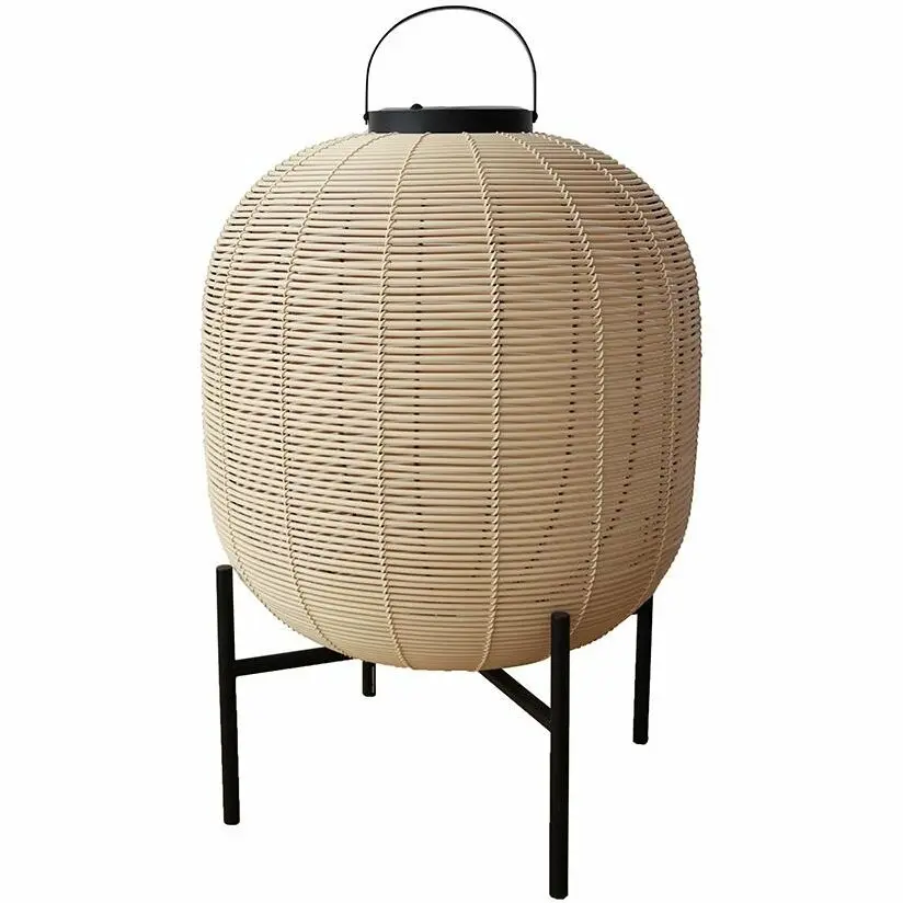 Solární ratanová lampa LF05, přírodní, S