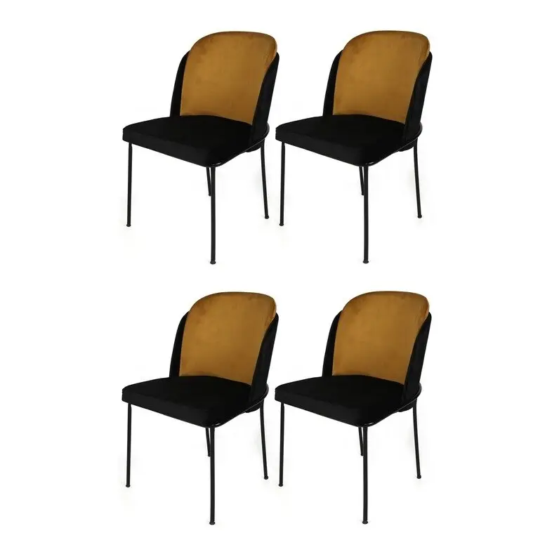 Sada jídelních židlí Dore Mustard and Black, 4 ks, 4 ks