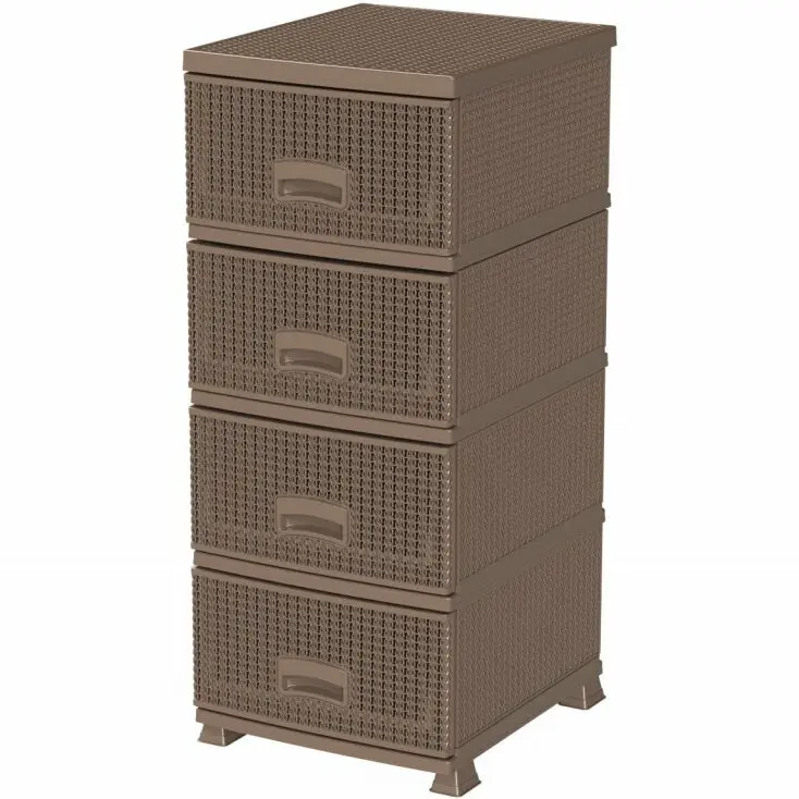 Aldotrade Komoda se 4 zásuvkami RETRO NEW, hnědá