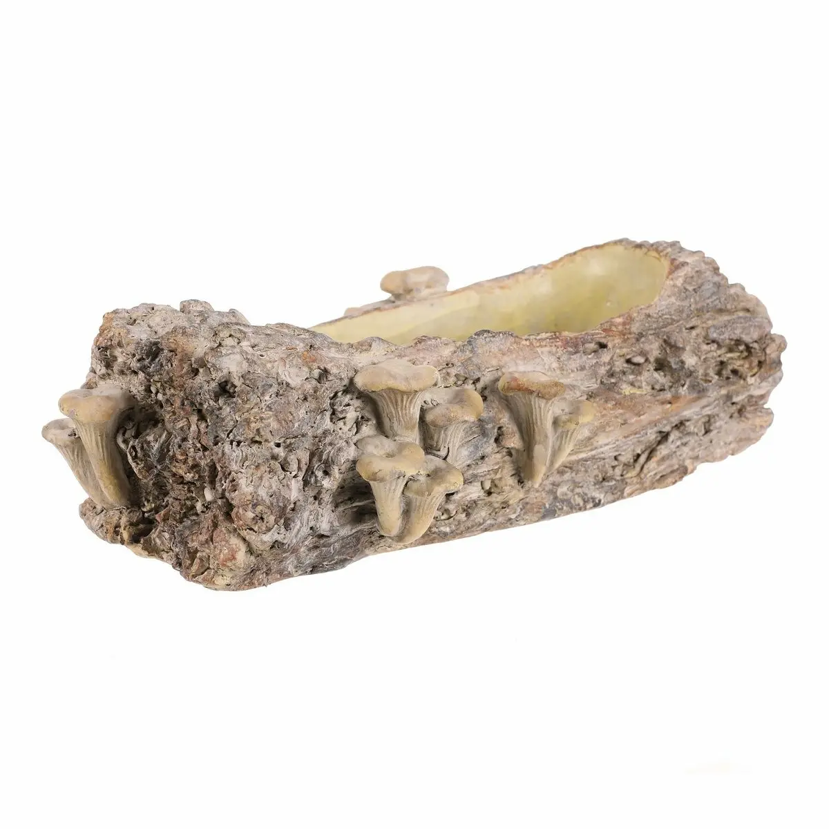 Obal betonový - truhlík, dřevo s houbami, 36 x 18 x 13 cm, hnědá, 36 cm