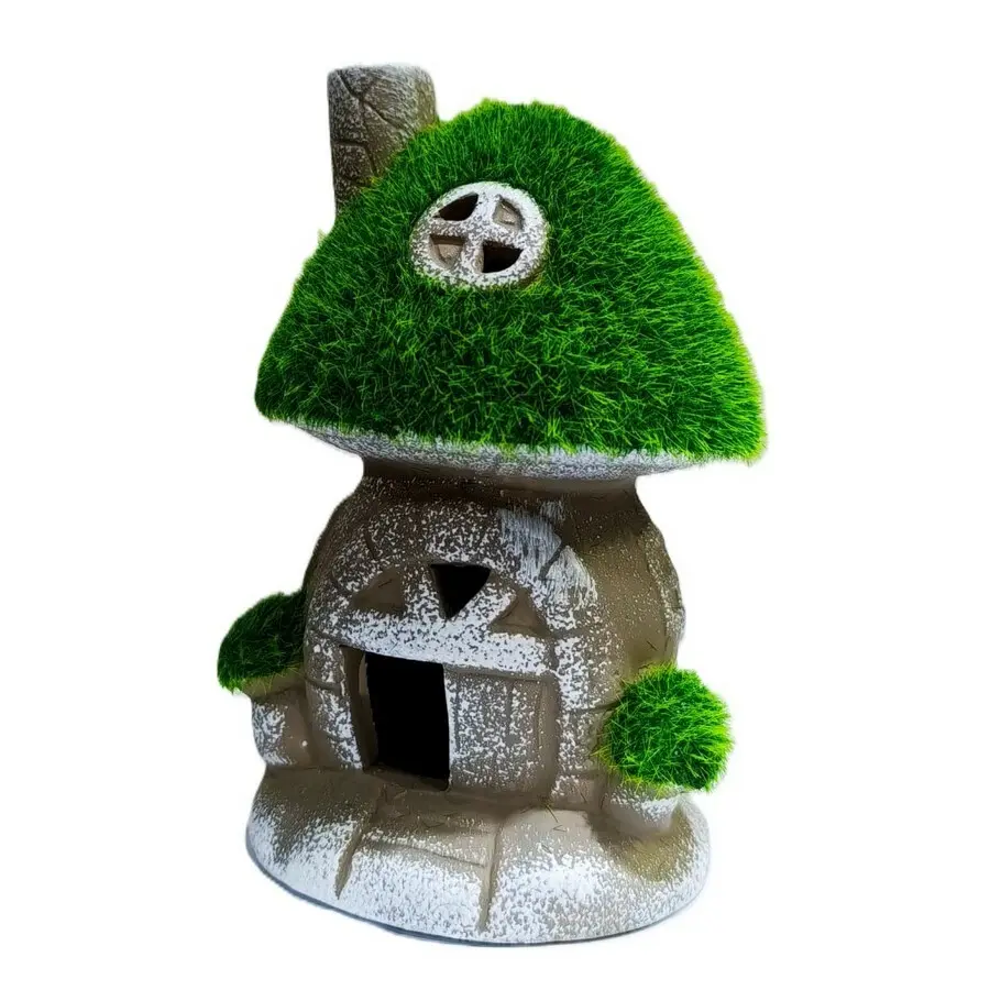 Zahradní dekorace Houbový domek, 8,5 x 14 x 8,5 cm