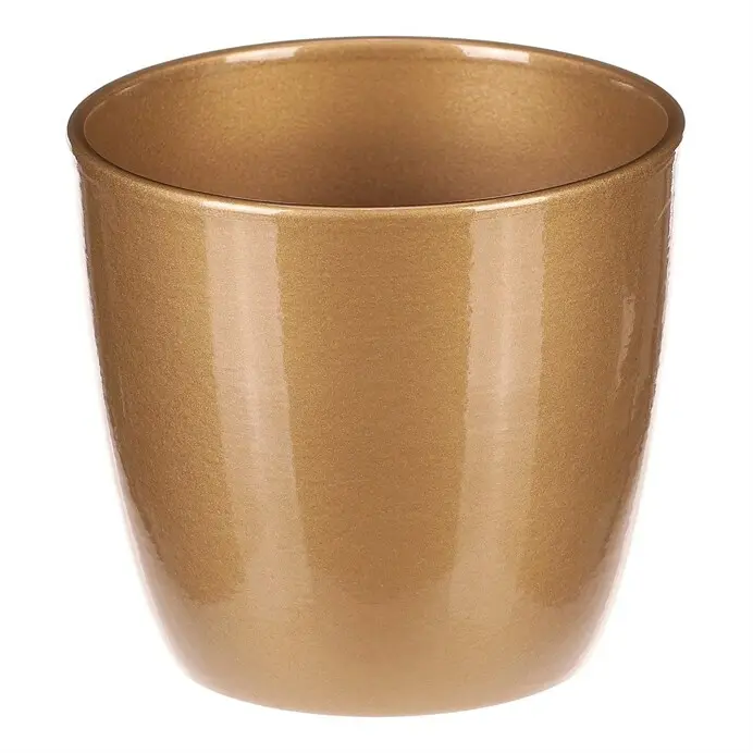 Keramický obal na květiny Terakota, pr. 12 cm, zlatá