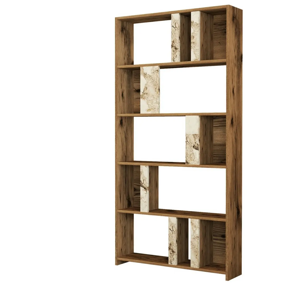 Knihovna Lime White Marbel and Walnut