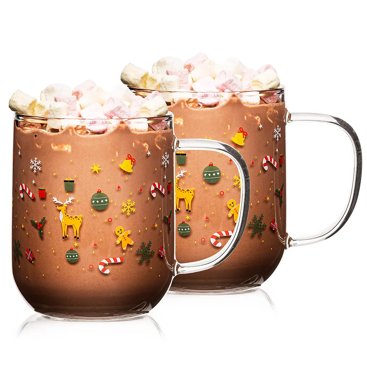 4Home Skleněný hrnek Hot&Cool Christmas time 350 ml, 2 ks