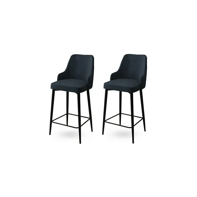 Bar Stool Set (2 Pieces) Enox - Anthracite, Black