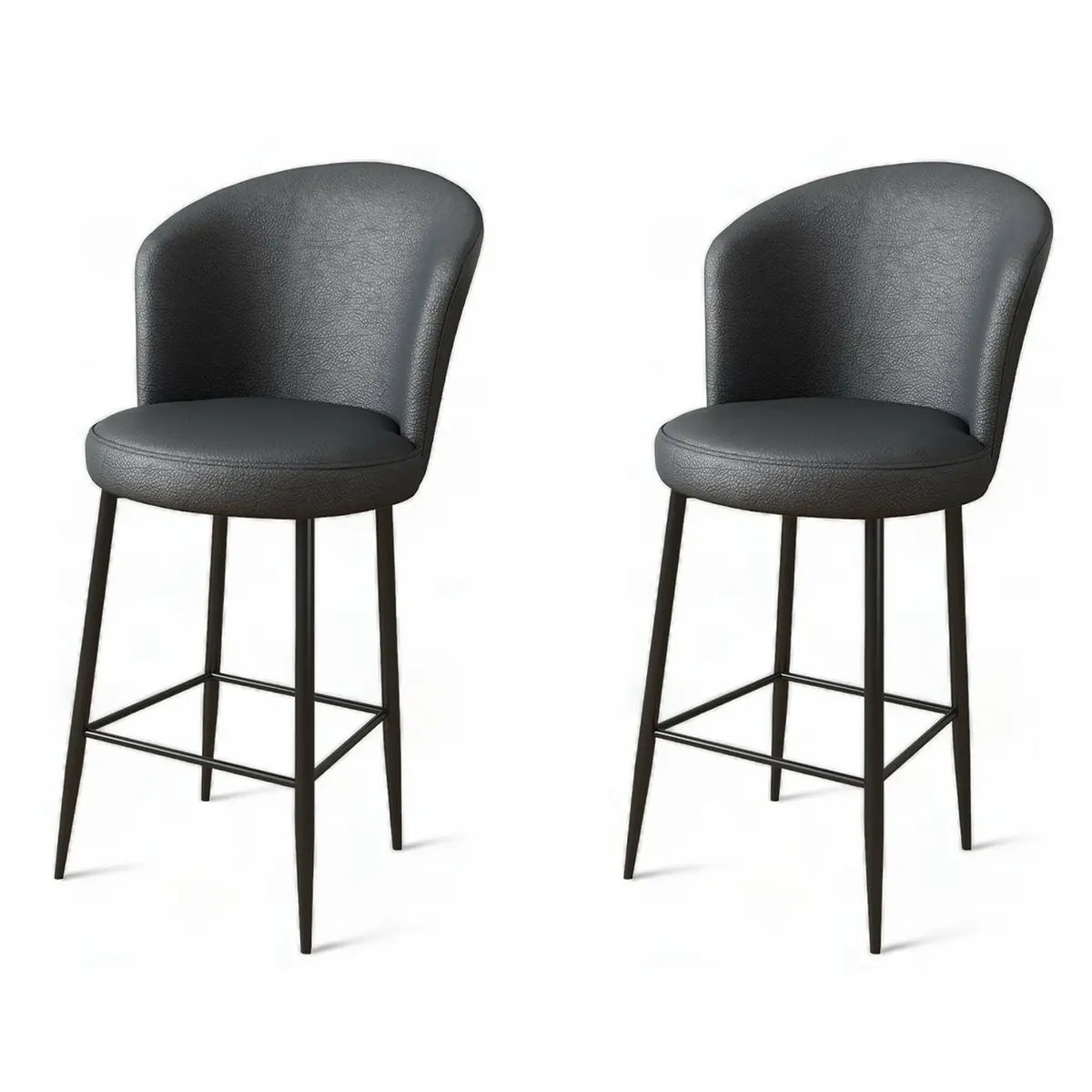 Sada barových židlí Uras Anthracite and Black, 2 ks, 2 ks