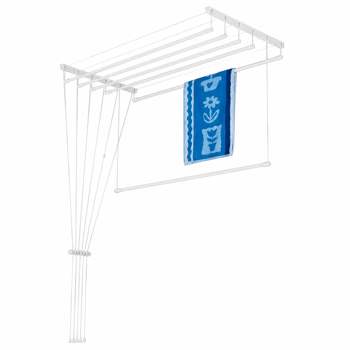 Stropní sušák na prádlo Ideal 6 tyčí 150 cm - Bílá, 150 cm