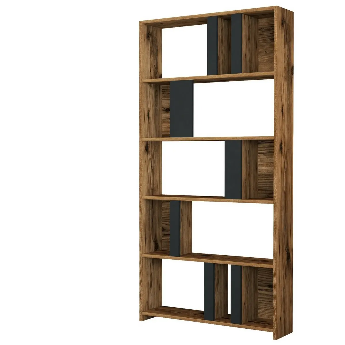 Knihovna Lima Anthracite and Walnut
