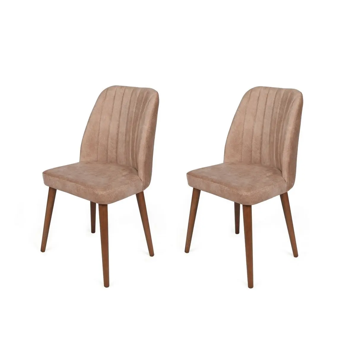 Sada jídelních židlí Alfa Beige and Walnut, 2 ks