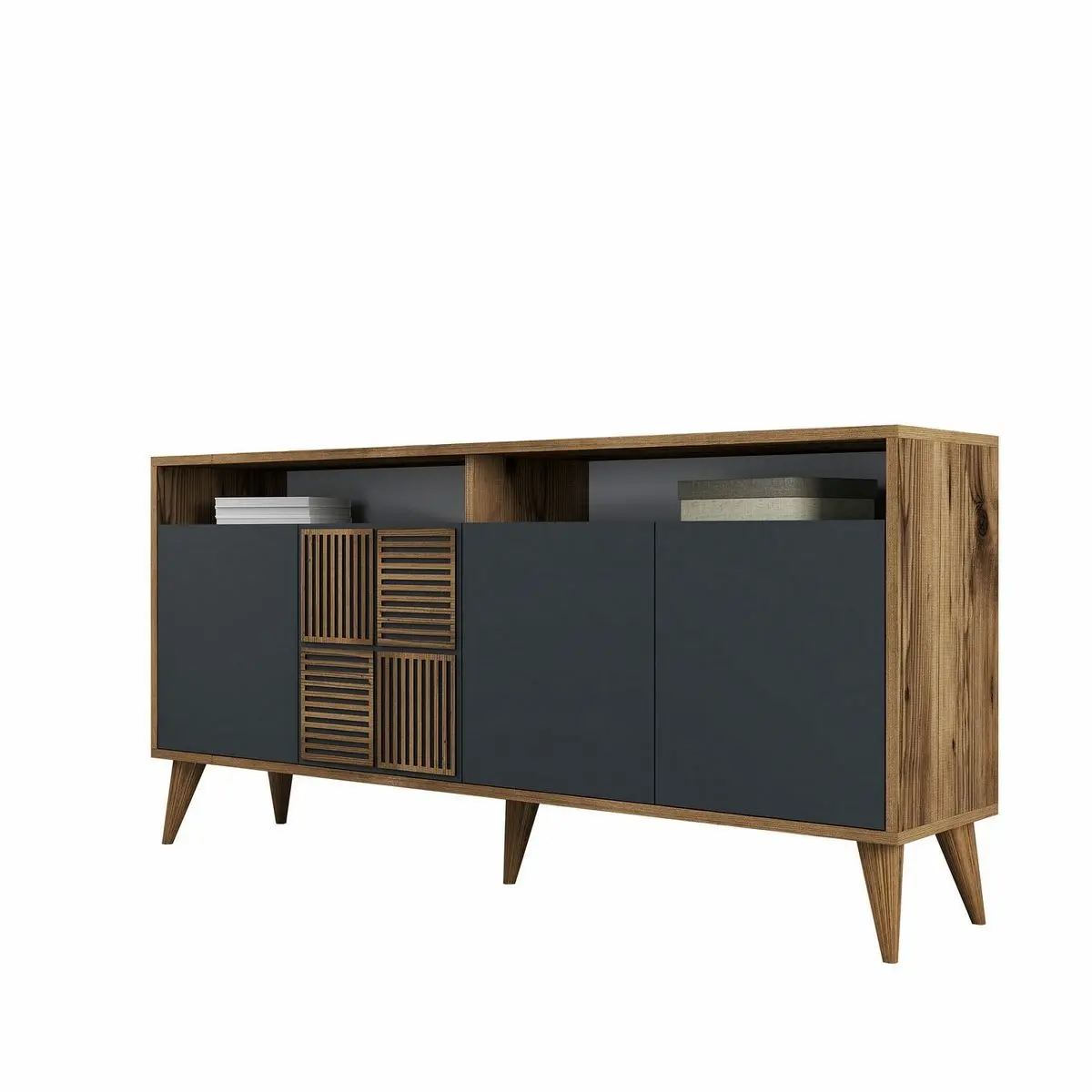 Skříňka Milan Walnut and Anthracite