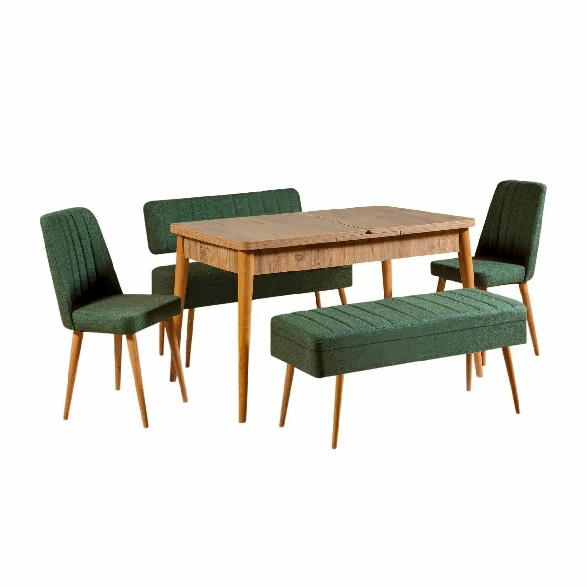 Jídelní set s rozkládacím stolem a židlemi (5 kusů) Vina 1070 - 4 - Atlantic, Green