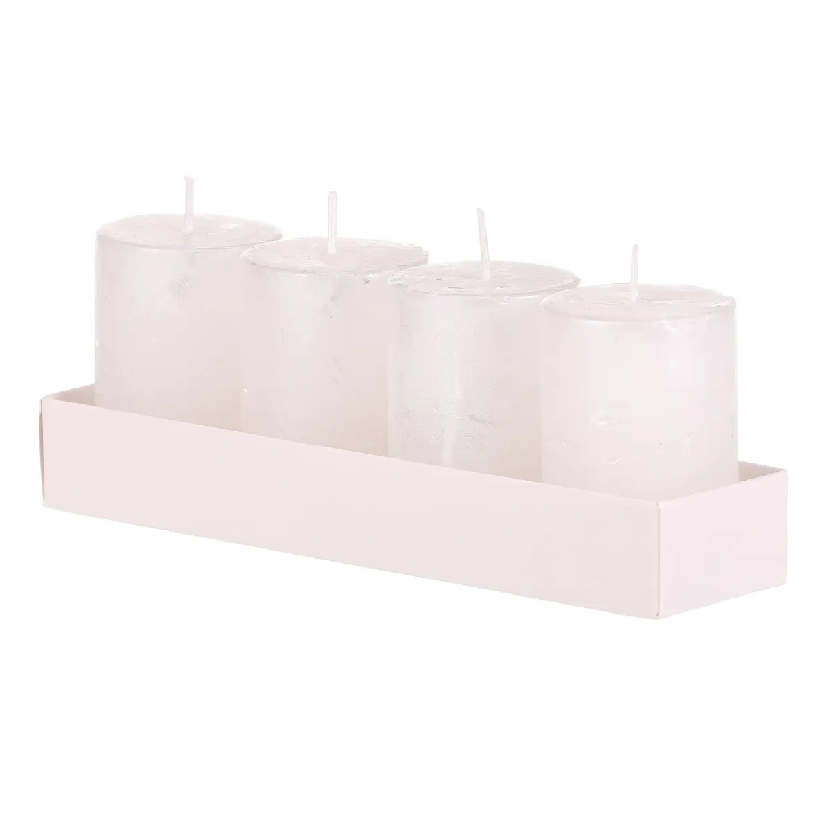 Sada adventních svíček bílá, 4 ks, parafín, 8 cm