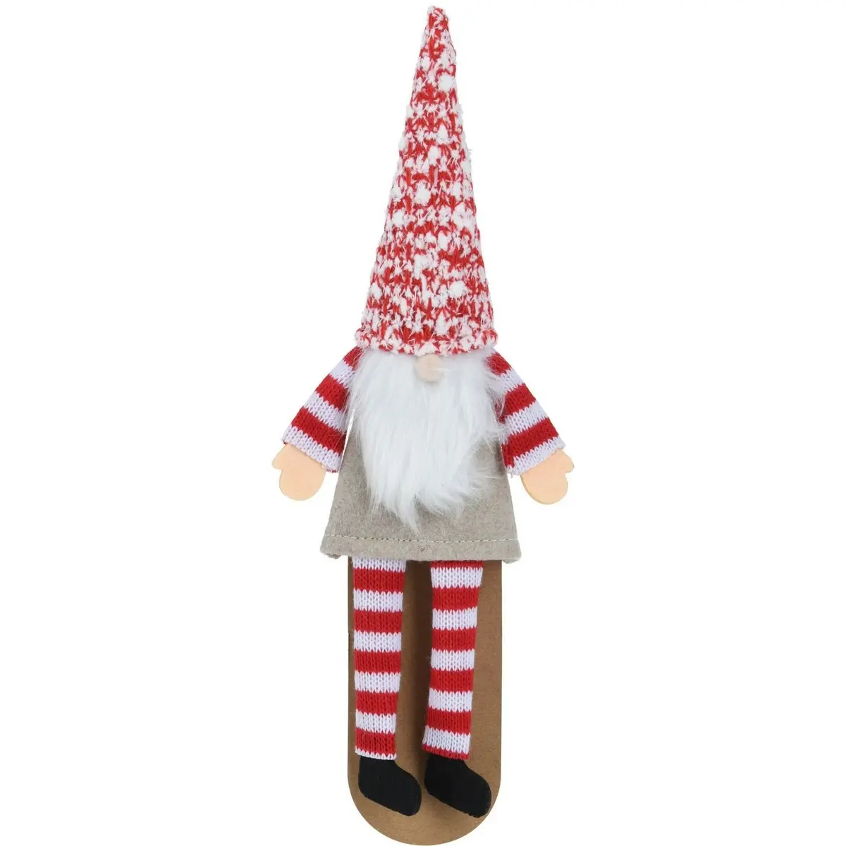 Vánoční dekorace na láhev Skřítek, 29 cm, červená