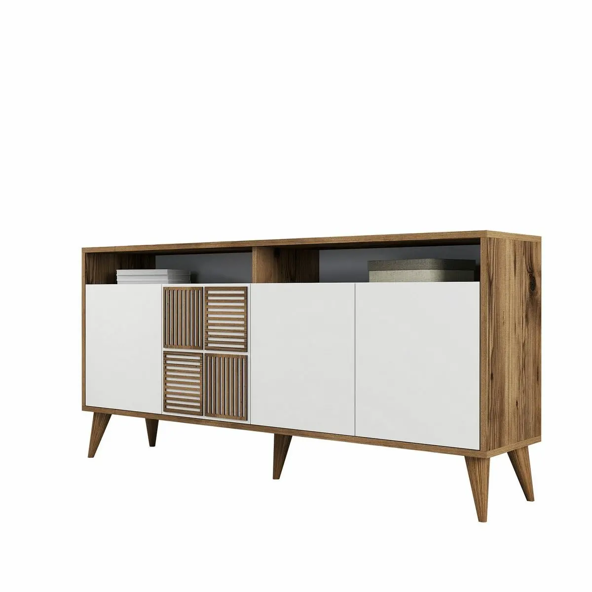 Skříňka Milan Walnut and White
