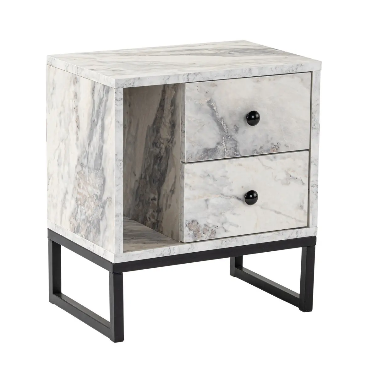 Noční stolek Glimmer Fressia Marble Black