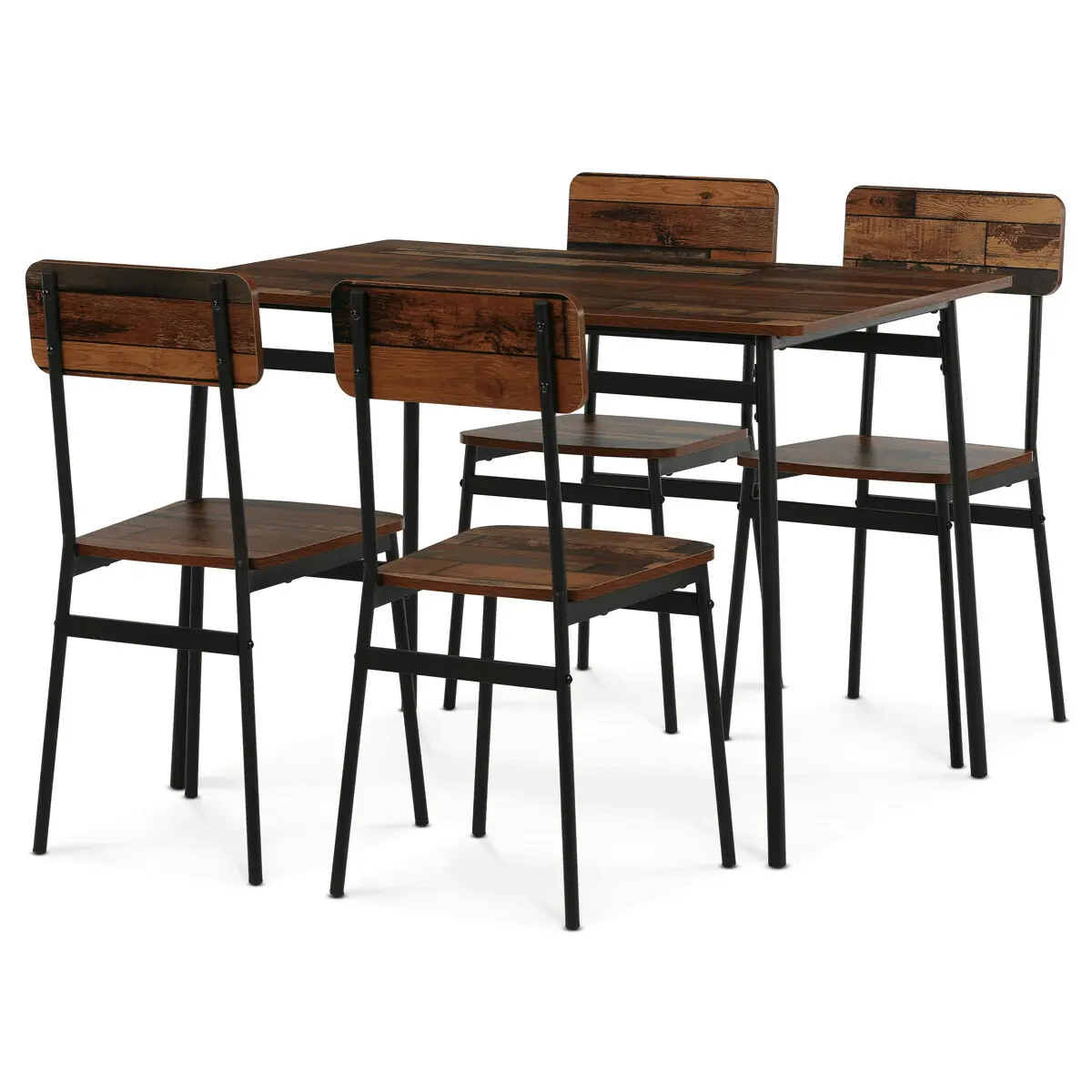 Jídelní set pro 4 osoby CORE Old Wood, černá konstrukce