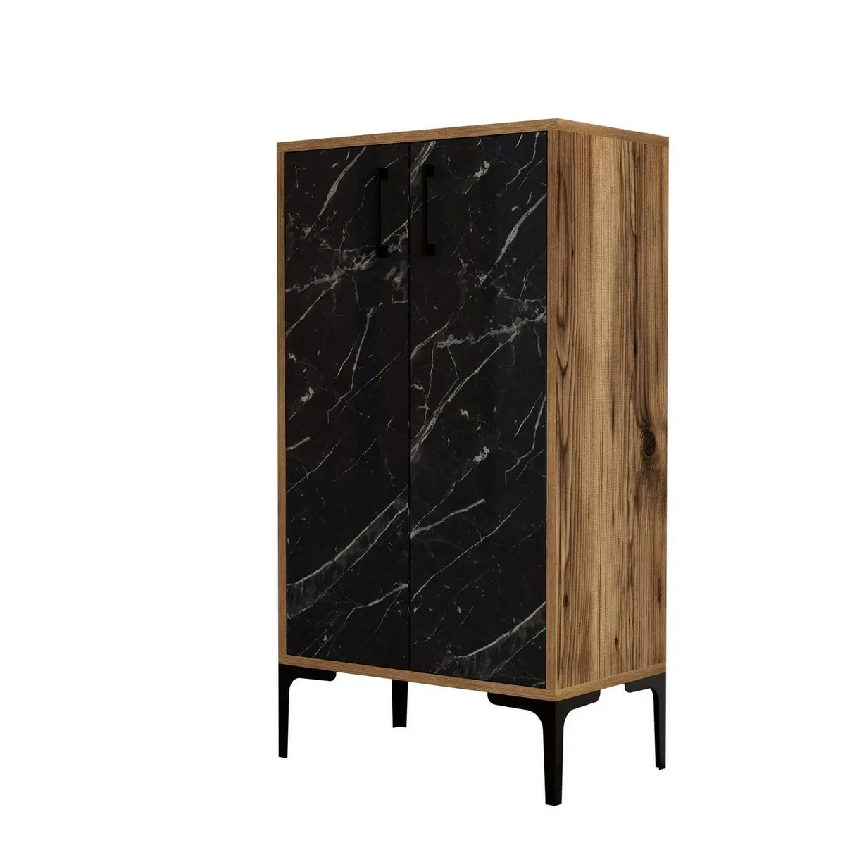 Botník Prag Walnut and Black Marble