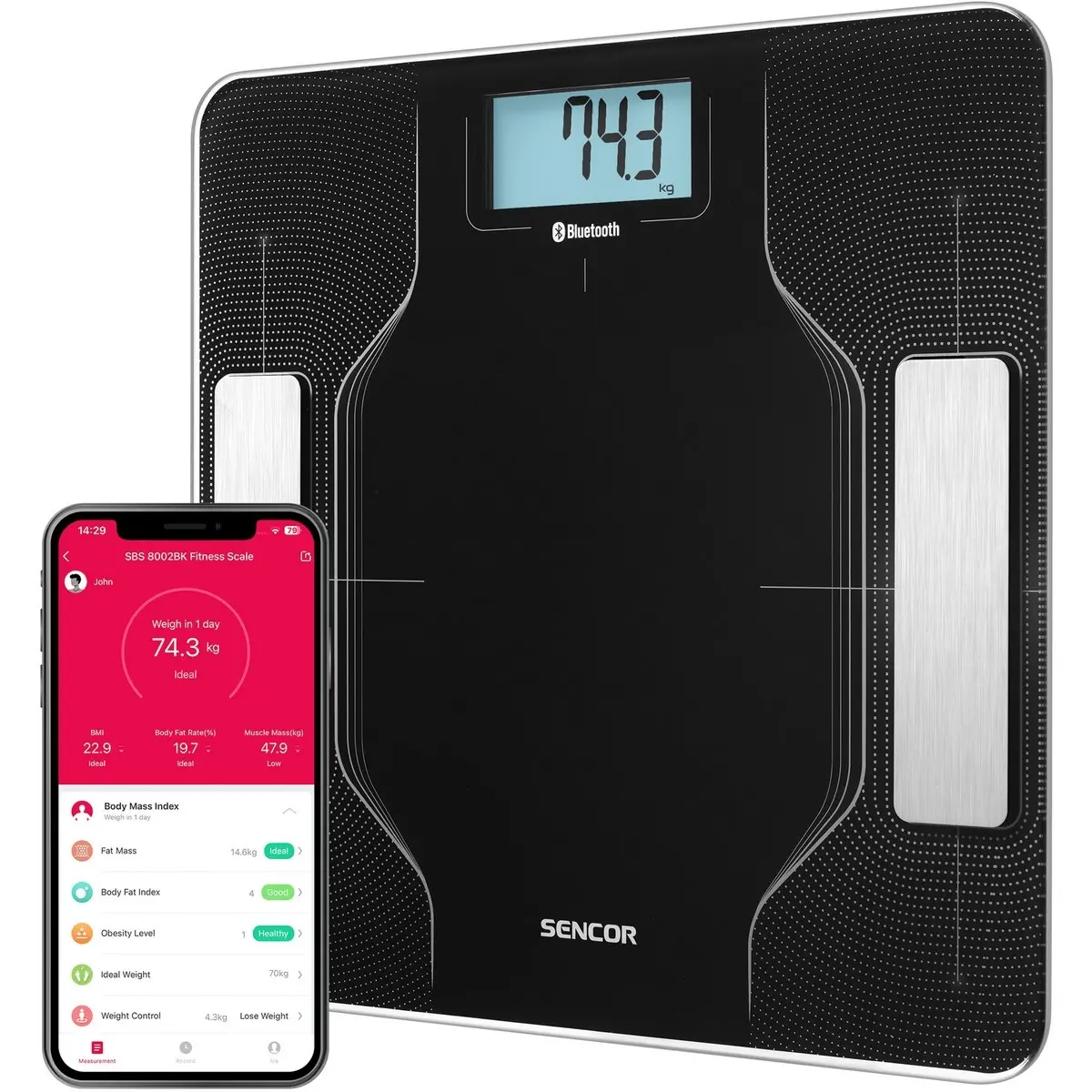 Sencor SBS 8002BK chytrá osobní fitness váha