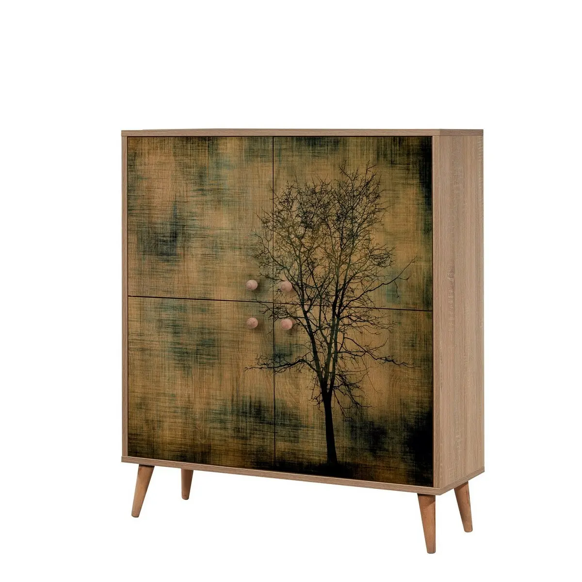 Hanah Home Komoda Kikos 95 cm dub sonoma/zelená