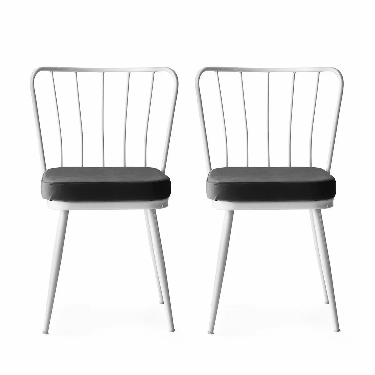 Sada jídelních židlí Yildiz Anthracite and White, 2 ks
