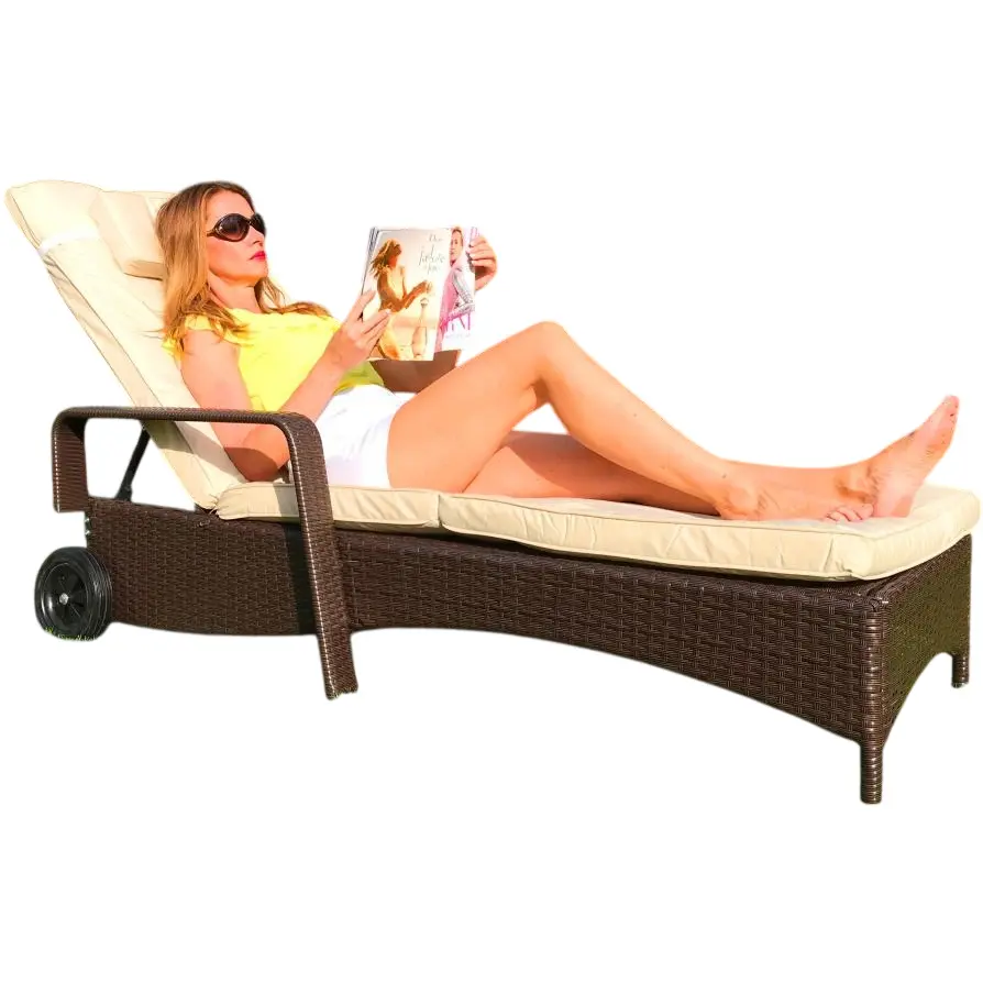 Avenberg Zahradní relaxační lehátko Havana, hnědá, 200 x 69 x 33 cm