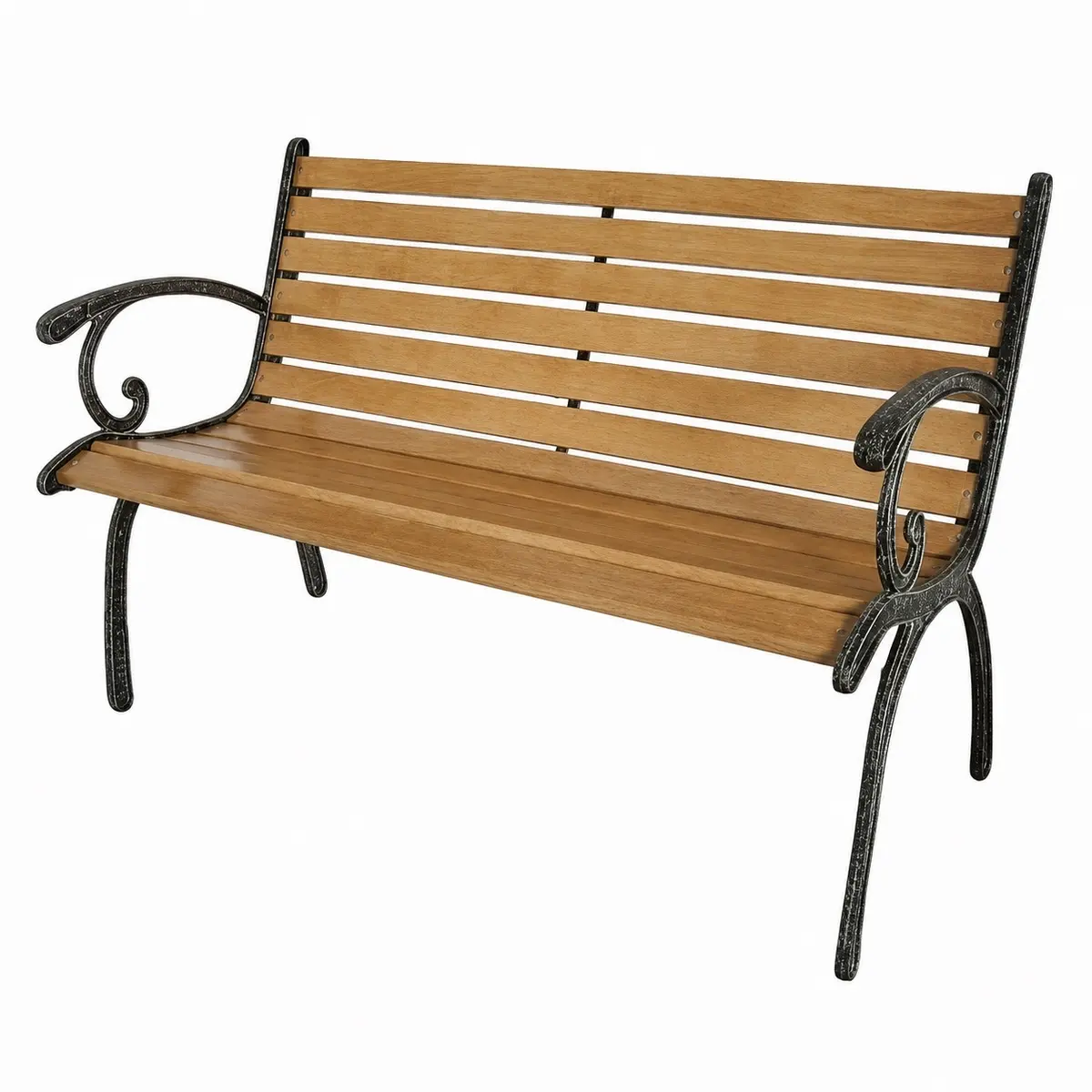 Zahradní lavička 123 x 54 x 77 cm, litina / dřevo