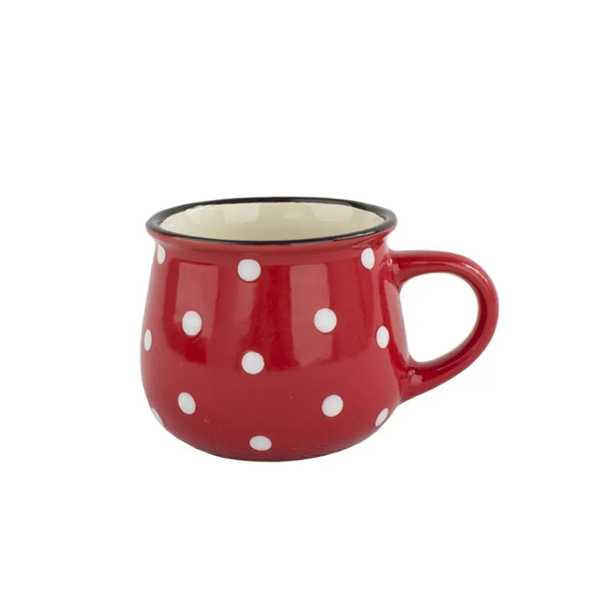 Keramický hrnek Dots 230 ml, červená, 230 ml