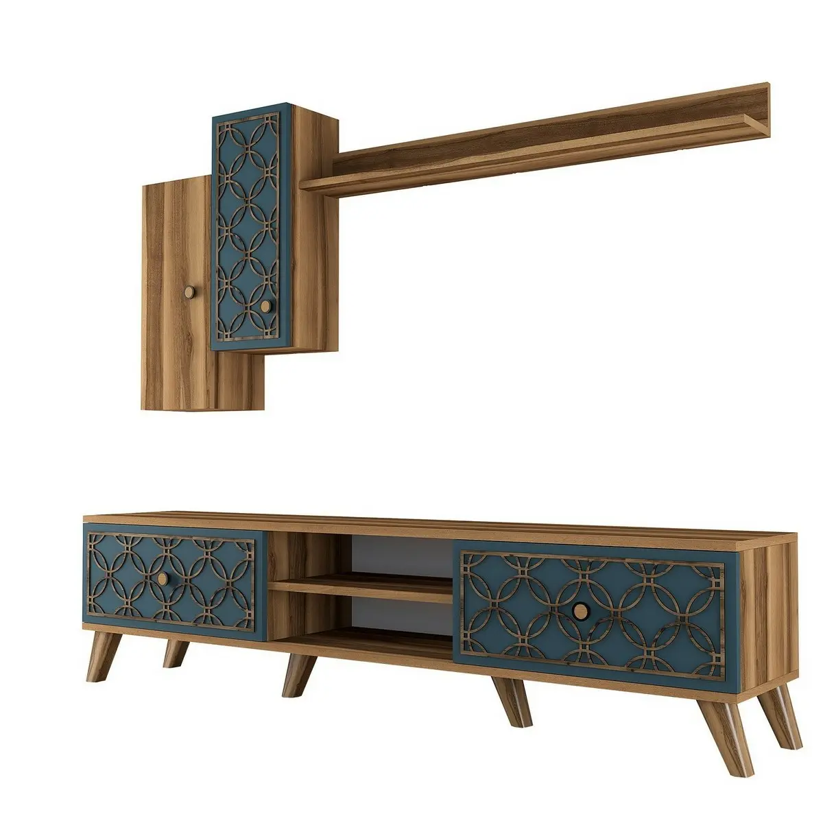 Hanah Home Obývací stěna Class S 180 cm hnědá/modrá