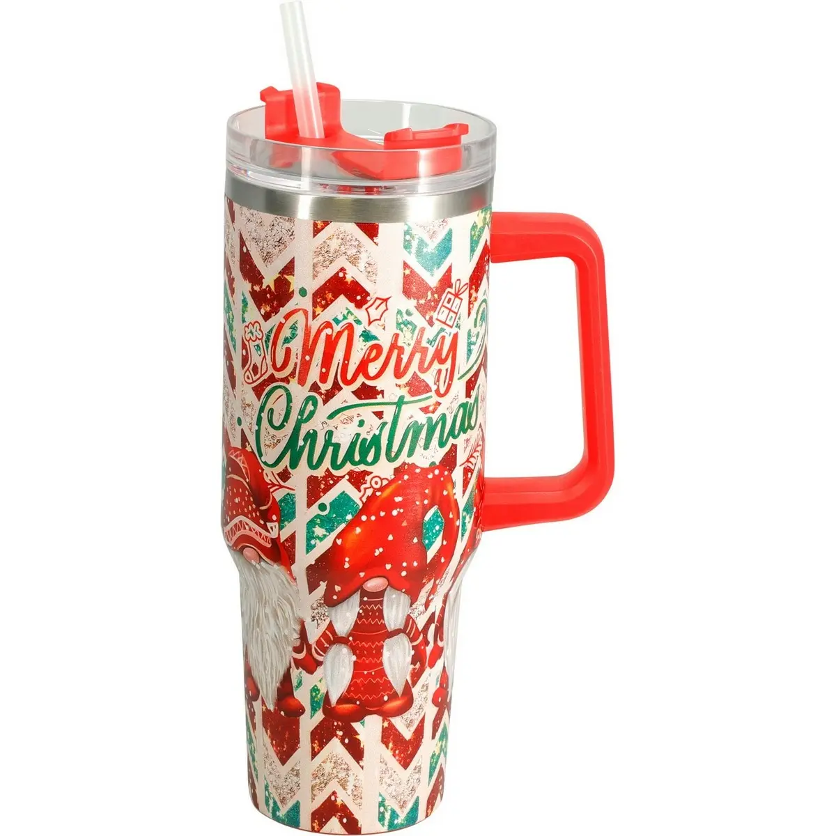 Vánoční termohrnek Merry Christmas 1,2 l, červená