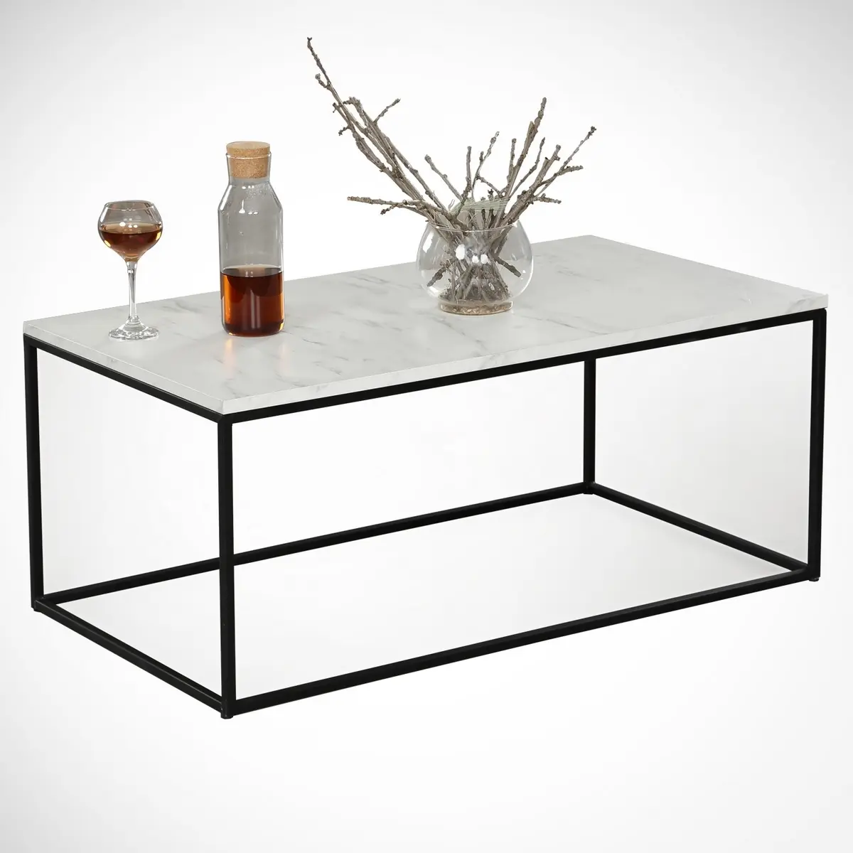 Kalune Design Konferenční stolek Cosco mramor bílý/černý