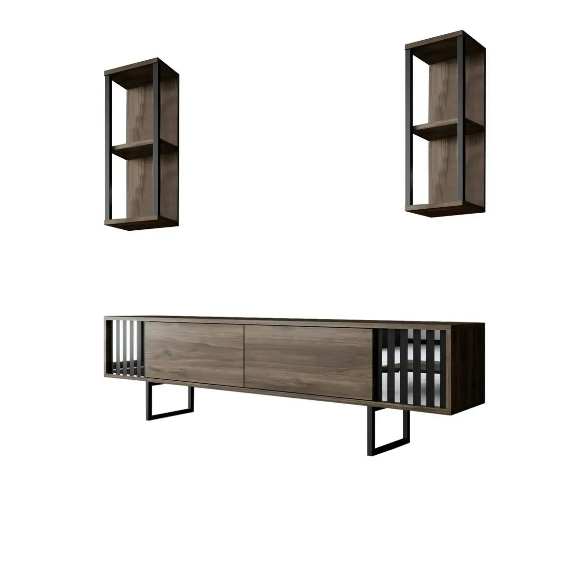 TV stěna / Sestava pod TV Chrome Line - Walnut, Black