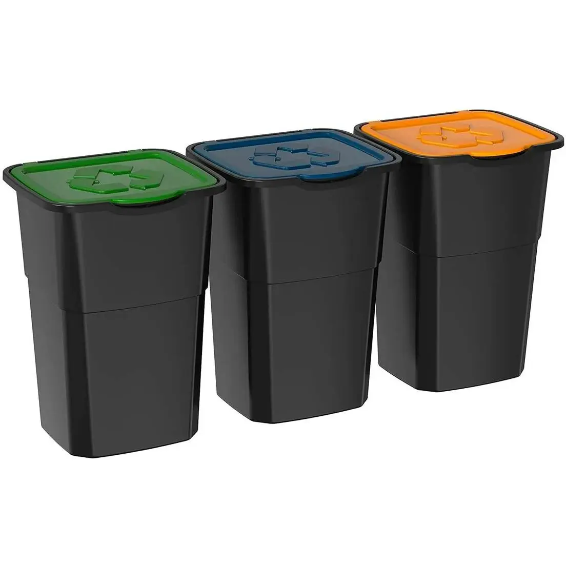 Koš na tříděný odpad Eco 3 Master 50 l BLACK, 3 ks