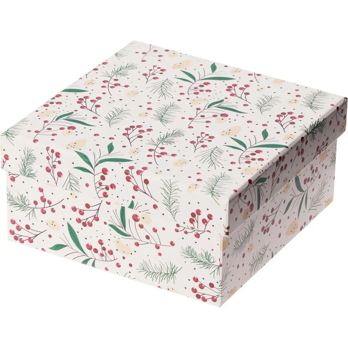Dárkový vánoční box, bílá, 14,5x7x14,5cm
