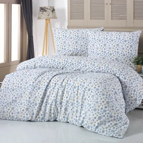 Kvalitex Vánoční povlečení VLOČKY modrobéžové Varianta: 1x 140/200, 1x 70/90cm