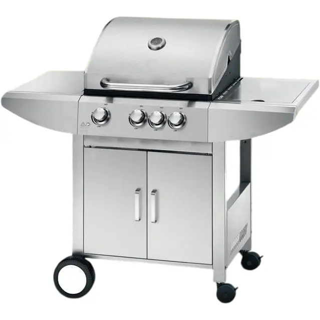 Plynový nerez BBQ gril Wellington +boční hořák +el. jehla-rožeň ZDARMA, 121,7 x 56,7 x 114,3 cm