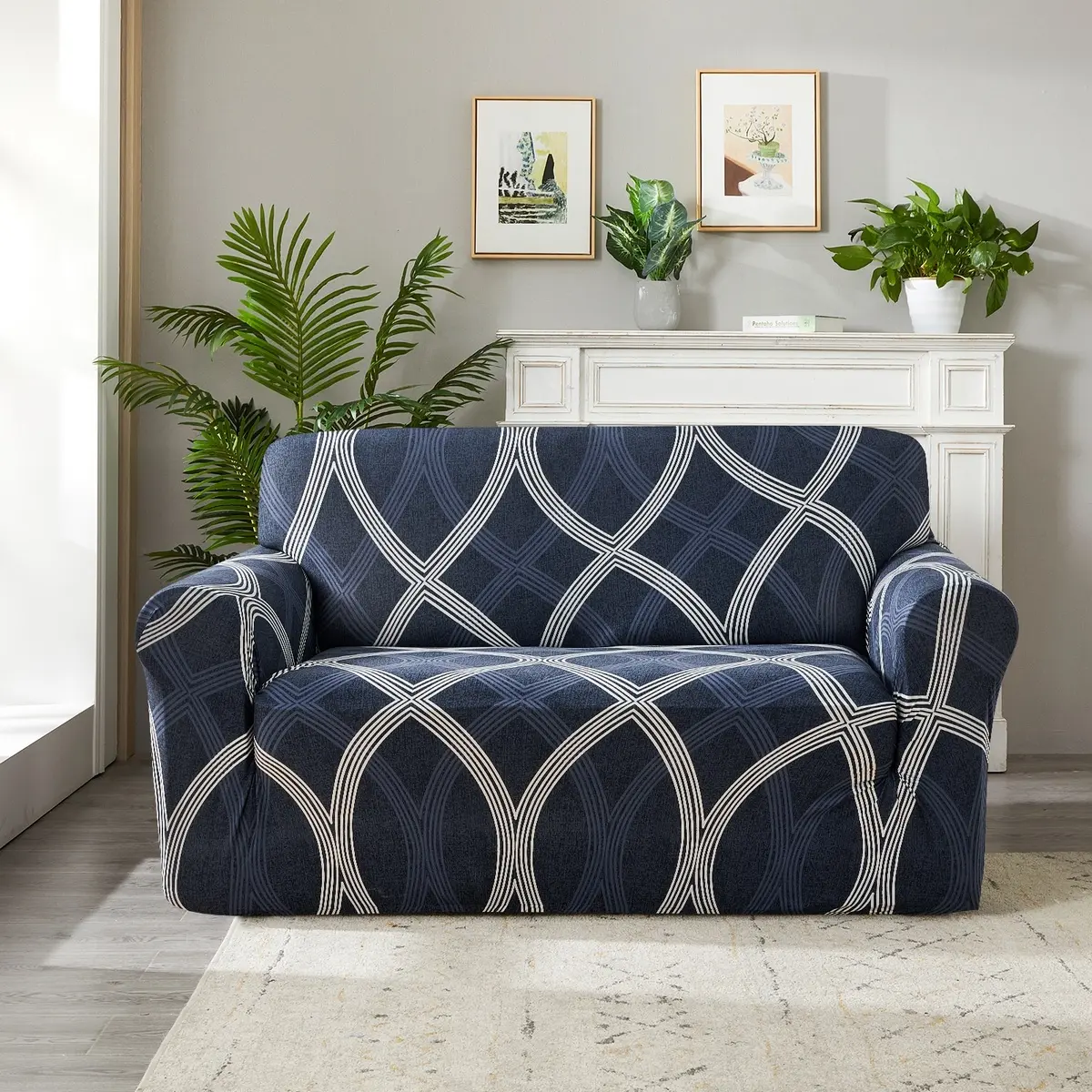 4Home Napínací potah na křeslo Elegant modrá, 90-140 cm + povlak na polštářek zdarma, 90-140 cm
