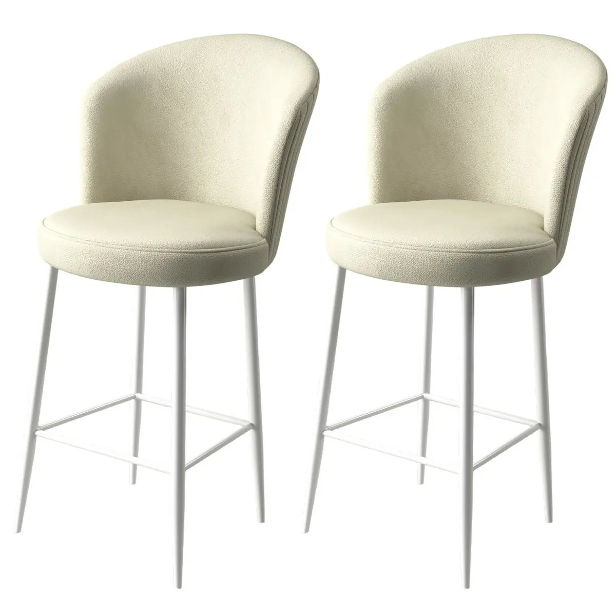 Bar Stool Set (2 Pieces) Alte - Cream, White