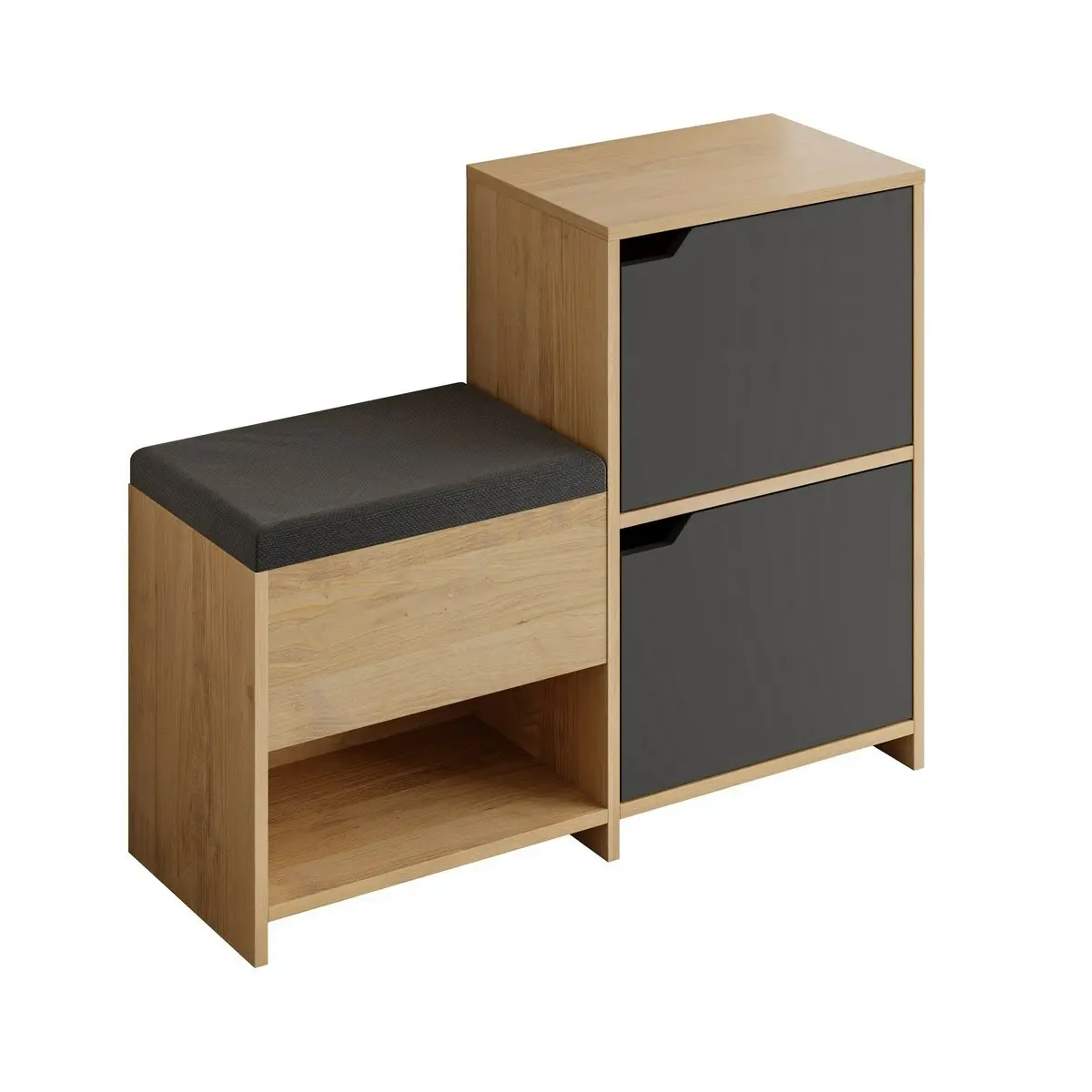 Botník Haven Shoe Bench - Oak, Anthracite