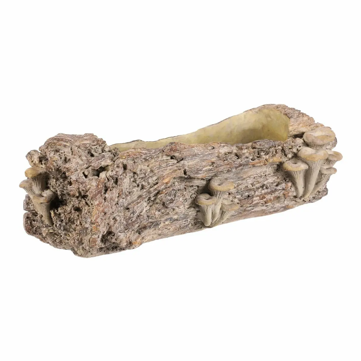 Obal betonový - truhlík, dřevo s houbami, 49 x 21 x 15 cm, 49 cm