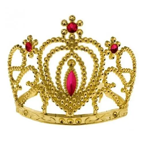 Korunka pro princezny s červenými kameny – zlatá