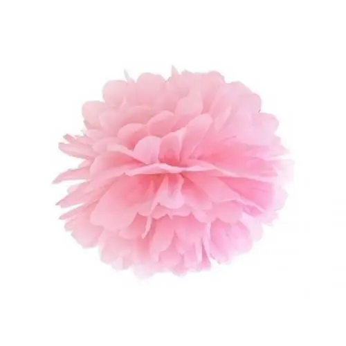 PartyDeco Pompom ve tvaru květu světle růžový 35 cm