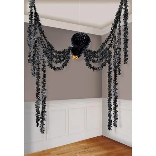 Halloweenská závěsná dekorace pavouk 360 cm