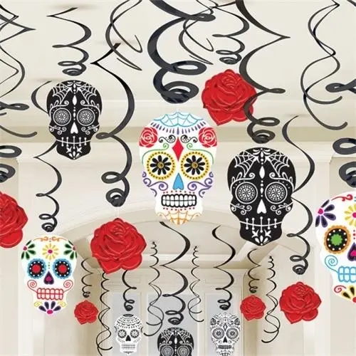 Závěsné spirály Halloween - Day of the dead 30 ks