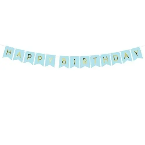 Party nápis Happy Birthday vlaječky modré 175 cm