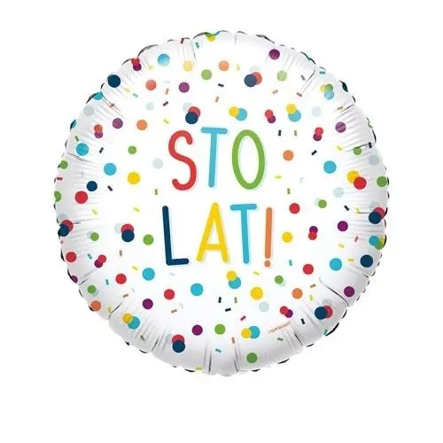 Foliový balonek Rainbow Confetti - polský nápis 43 cm