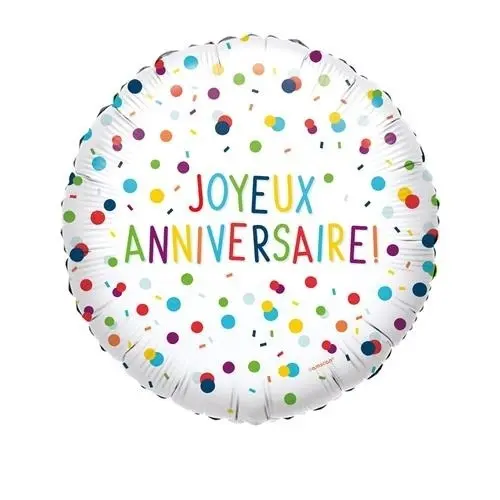 Foliový balonek Rainbow Confetti - francouzký nápis 43 cm