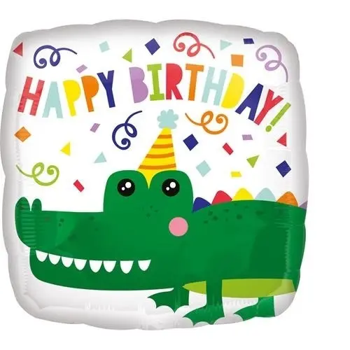 Foliový balonek Krokodýl Happy Birthday 43 cm