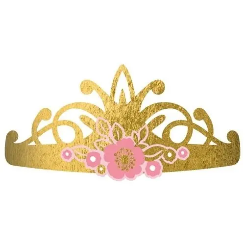 Party papírové korunky Na den princeznou 8 ks